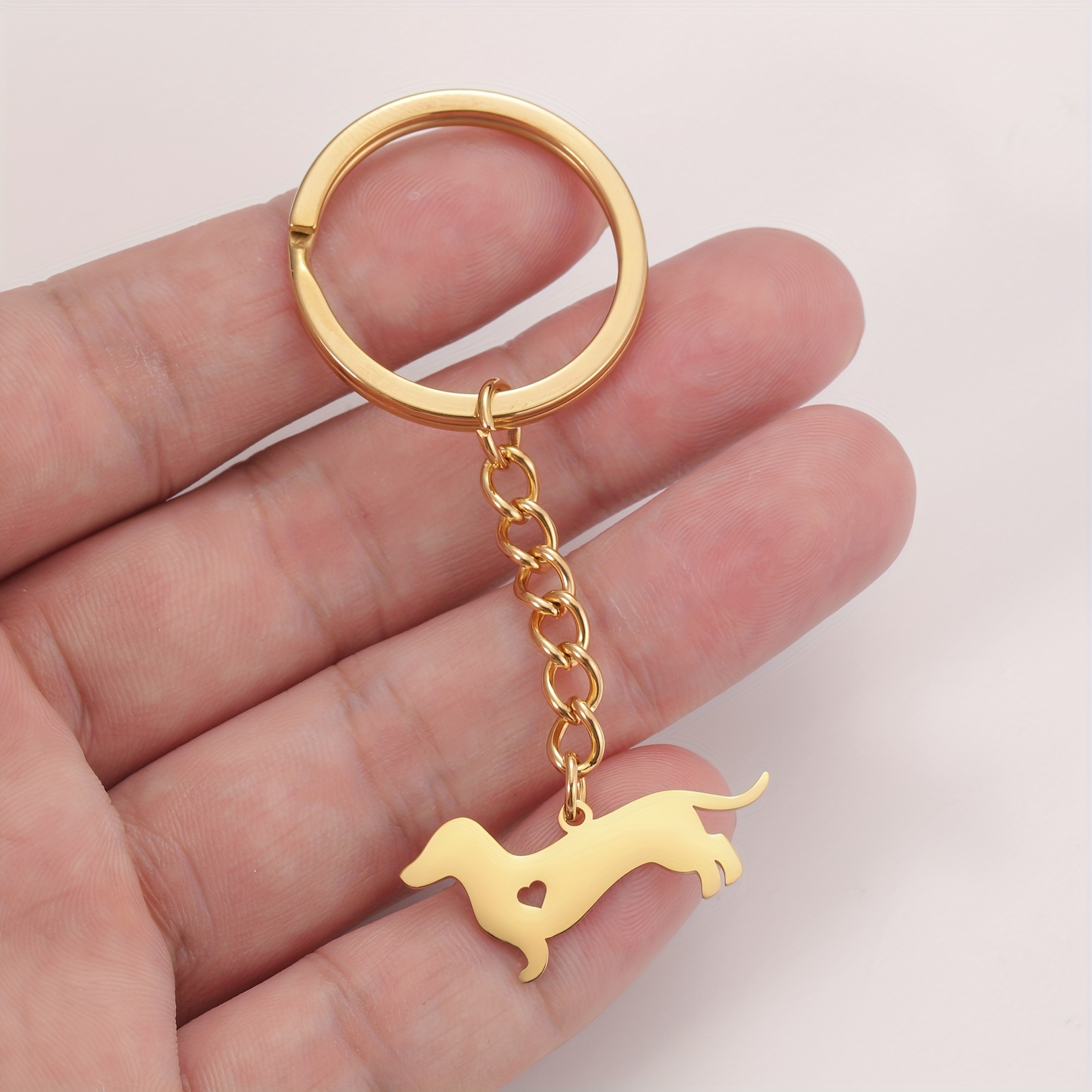 

New Fashion Steel Hollow Love Dog Pendant Key And Women's Car Key Accessories Pendant Small Gifts