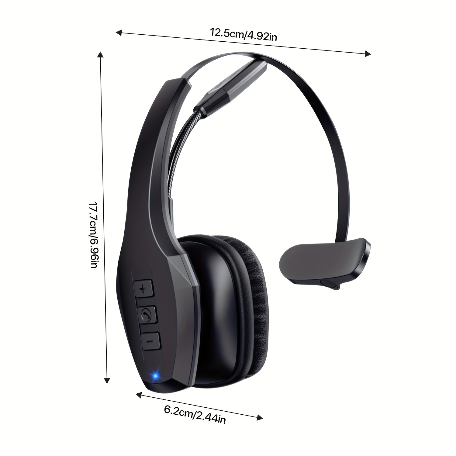 Casque Trucker sans Fil, Casque sans Fil avec Microphone, Plus de 50h d'Autonomie HD, Plus de 80 Jours d'Autonomie, Casque Double Appareil Connectable pour Bureau/Conduite/Domicile