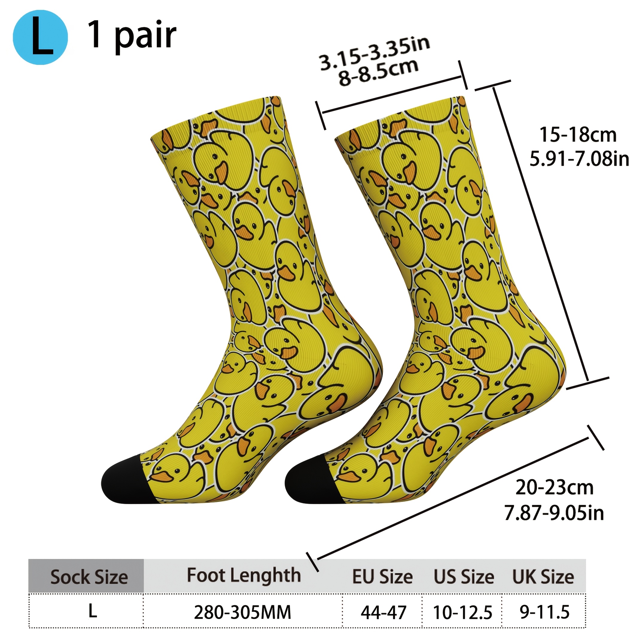 E-shop 1 Paar Herren & Unisex Enten-Print Bambusfaser-Socken – Nahtlose Mid-Calf 3D Farbe () Socken – Ideal für Outdoor, Casual, Reisen, Partys –