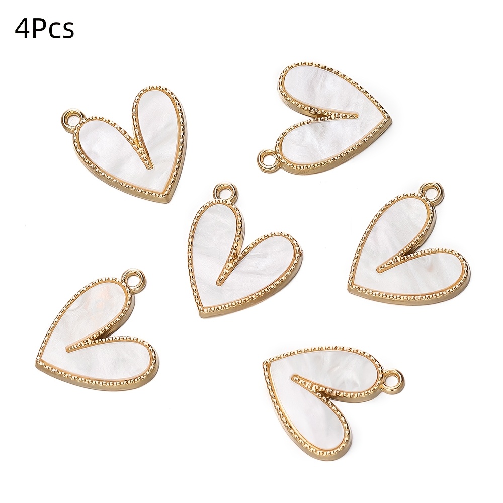 4pcs Heart Shape Pendant Charms Pendant For Jewelry Making Supplies