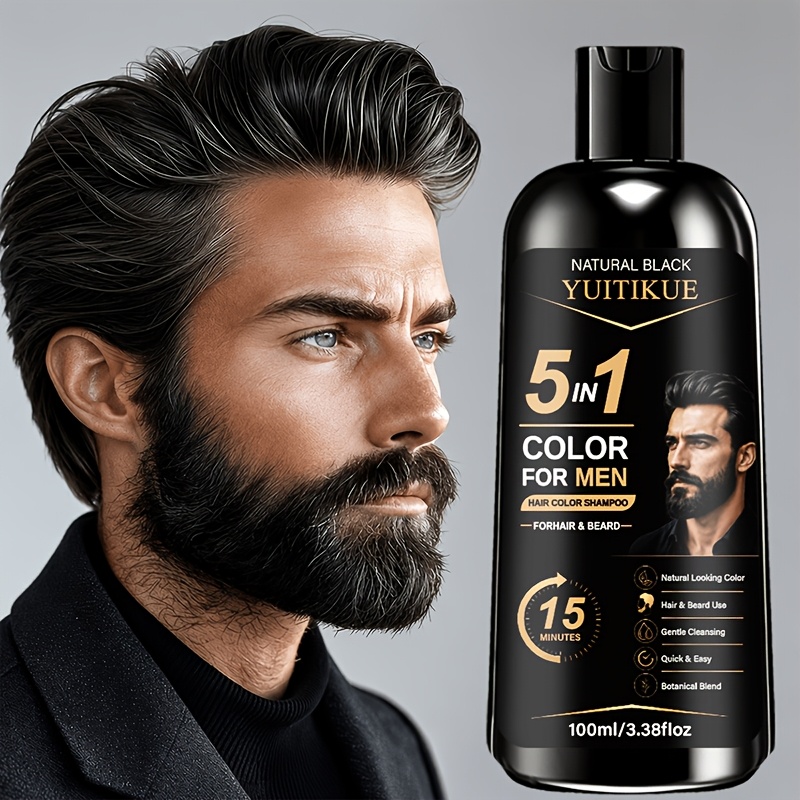 Shampoo Tintura de Cabelo Preto 5 em 1 - Cor Instantânea 5
