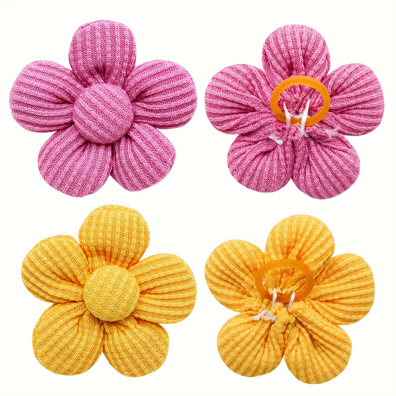TEMU 10pcs Bow Solid Color Dog Hair Band Accessories