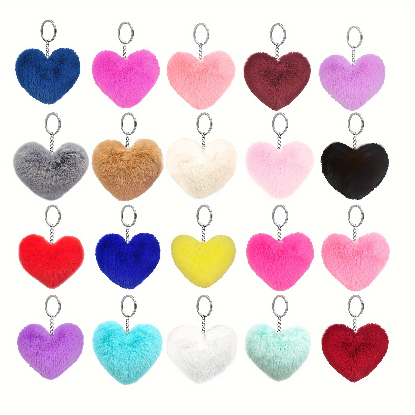 

52pcs -shaped Fur Pom Keychain Set, Diy Kit 12 , 20 Metal & 20 Keychains, For Women's Key , Bag , 's Day & Projects