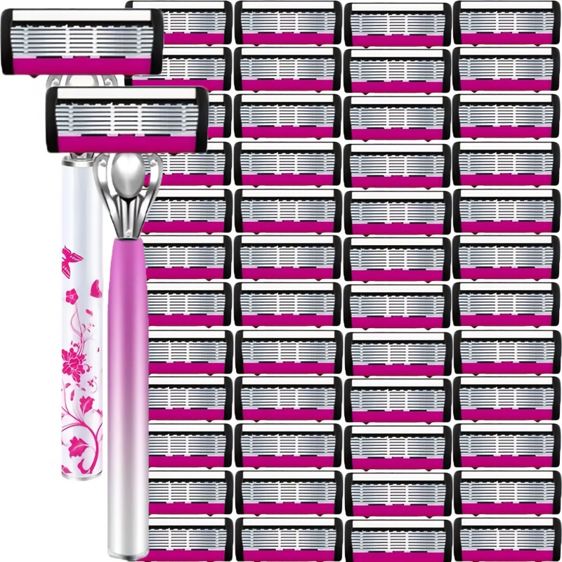 TEMU Stylish High-quality Women's Shaver: Manual Razor With Ergonomic Handle, Easy To Clean, Leaves -smooth. Replaceable , Ideal Holiday Gift, A