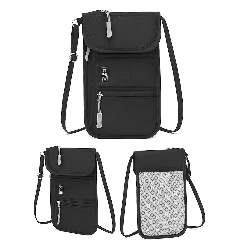 TEMU Rfid Passport Bag Passport Holder Card Case Travel Organizer Document Bag Crossbody Bag Small Multifunctional Organizer Document Bag Anti-theft
