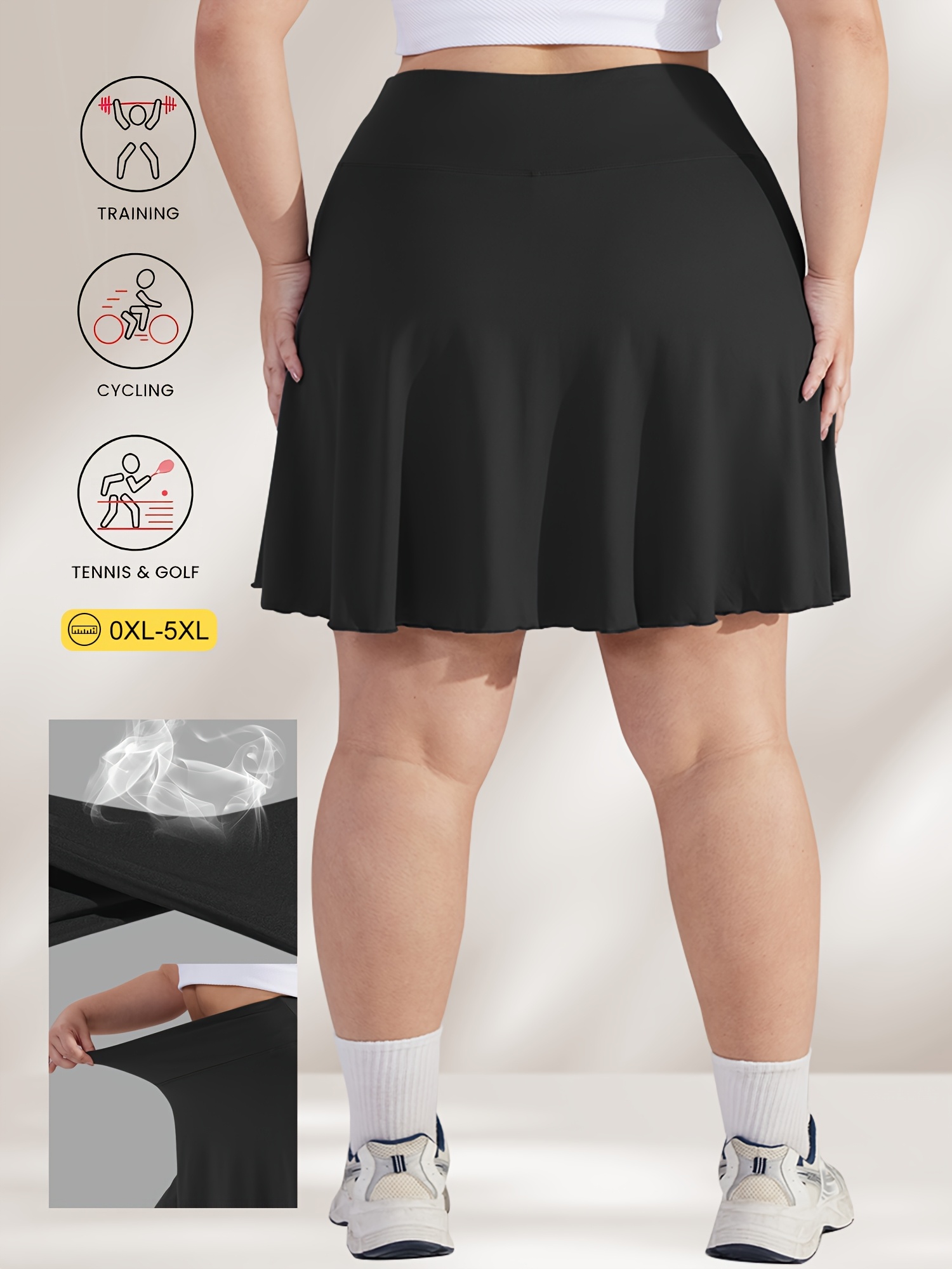 plus size tennis skirt side pockets | temu Temu