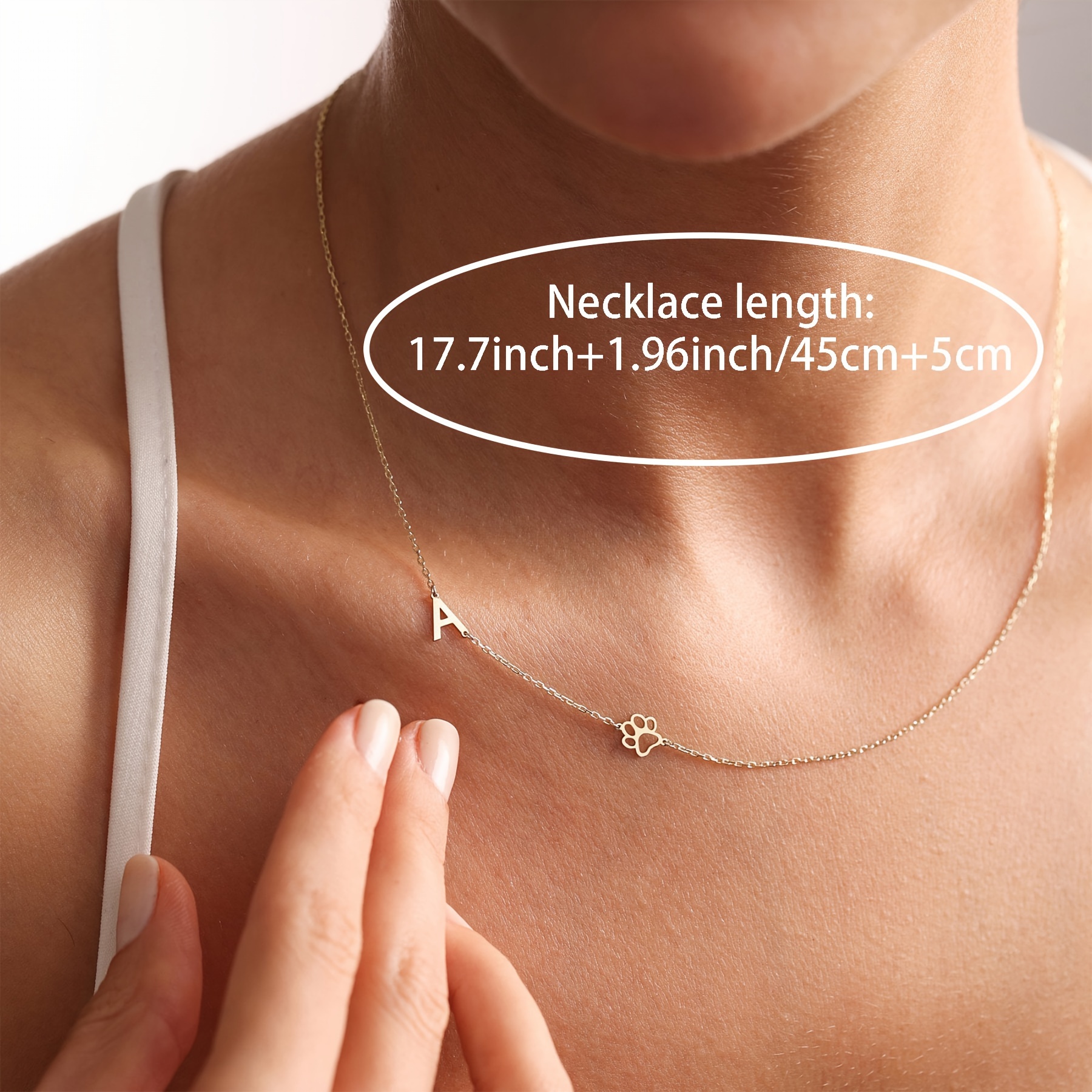 Women's Personalized Claw Initial Necklace, Pet Memorial Jewelry