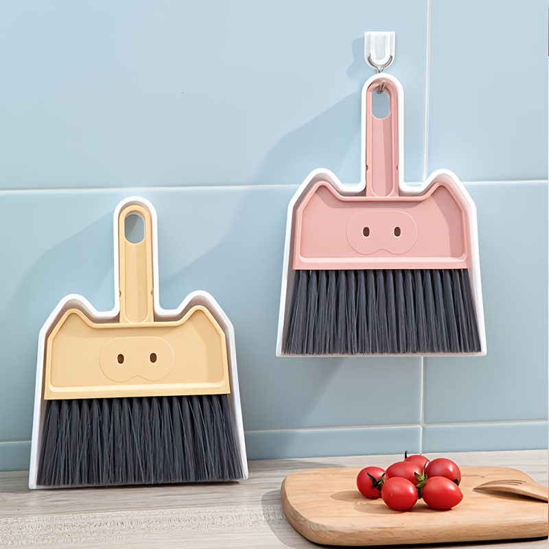 small dustpan and brush set mini broom and dustpan set whisk broom and dustpan set small broom and dustpan set for desk table home kitchen necessities random color details 3