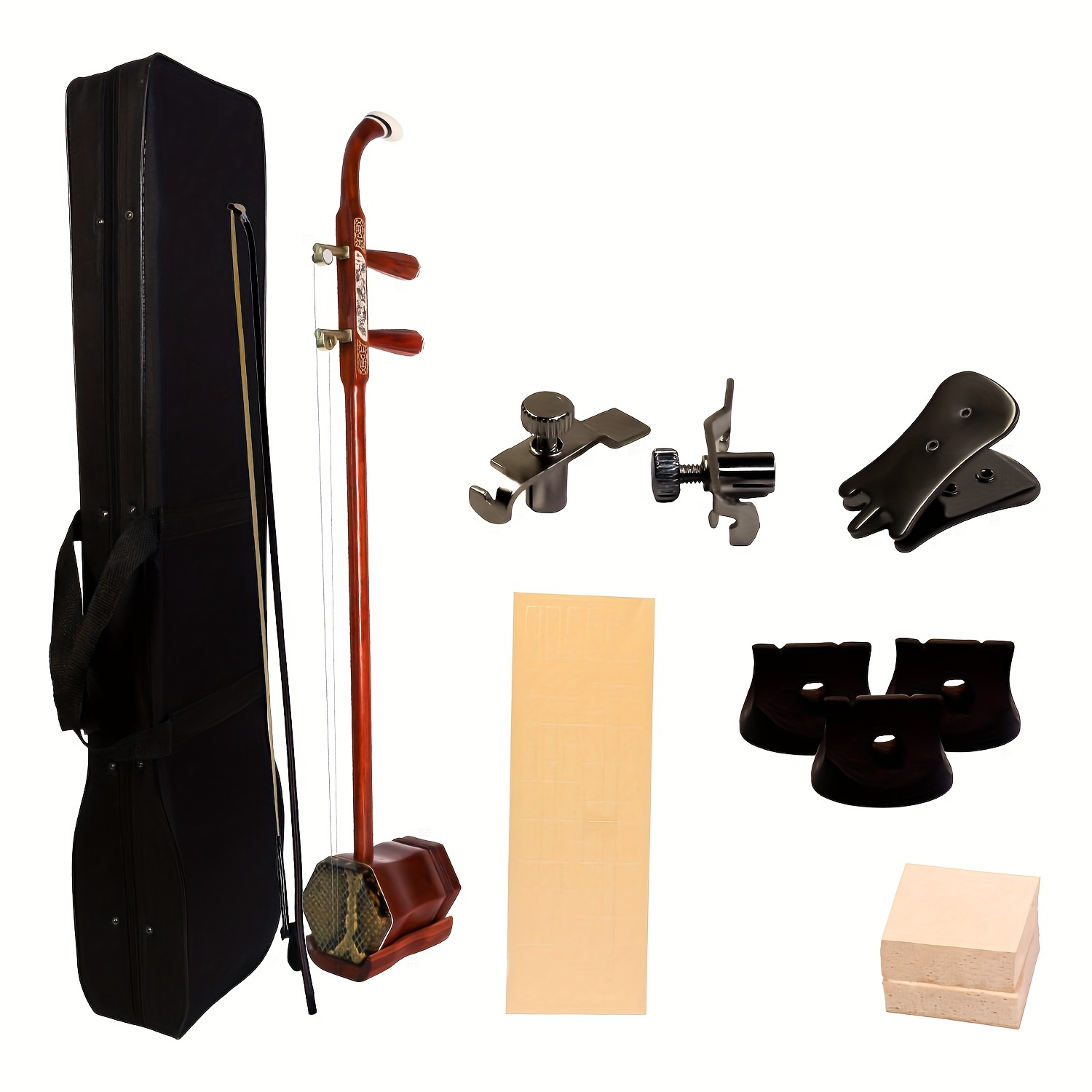 

Chinese Erhu 2 String Violin Mahogany Erhu Oriental Violin Free Accessories Suitable For Beginners