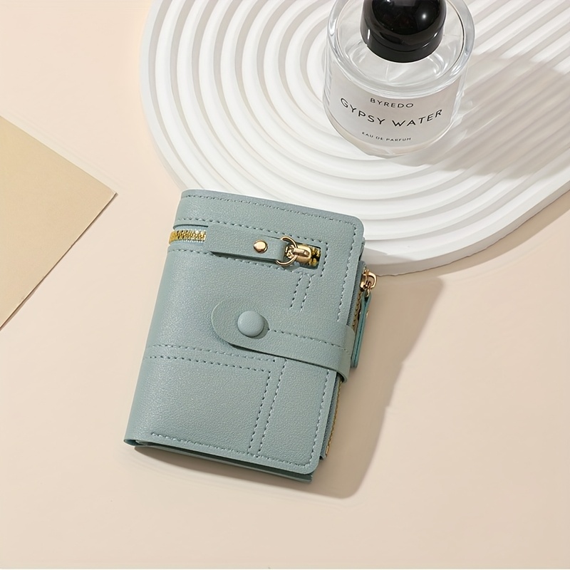 Women's Fashionable Multi-zipper Clasp Short Wallet, Large Capacity, Coin Purse, Foldable, Multi-functional, Mini Handbag, Multi-card Slots, Credit Card, Id, And Passport Holder