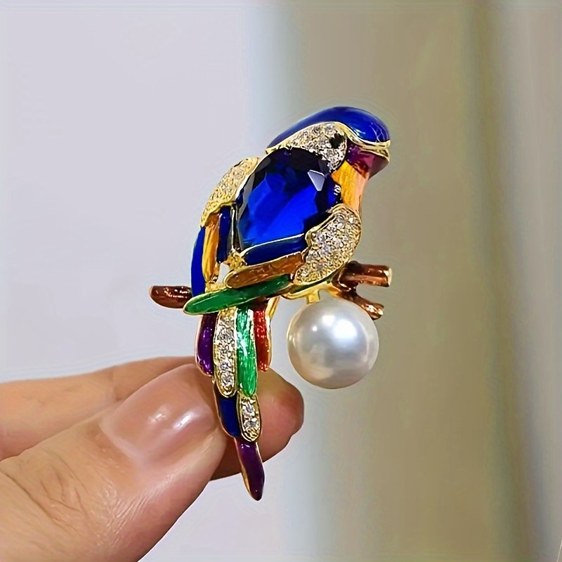 

[customer ] Chic Parrot Brooch With Pearls & Rhinestones - Luxurious Animal Pin For Women, Casual Attire Or Parties