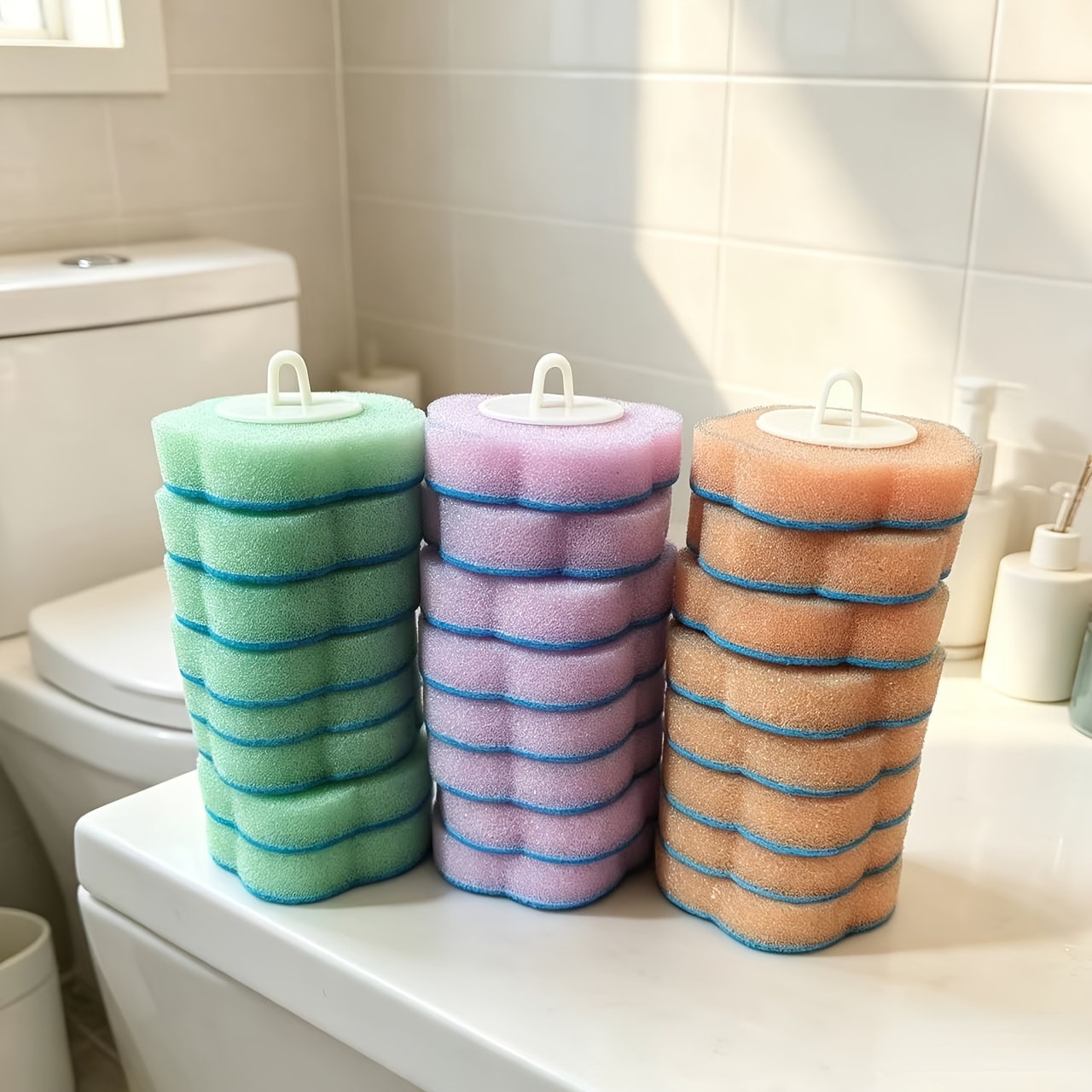 TEMU Tête de rechange jetable pour brosse de toilette, tête de brosse de nettoyage, de fleur jetable, outil de nettoyage universel épaissi pour salle