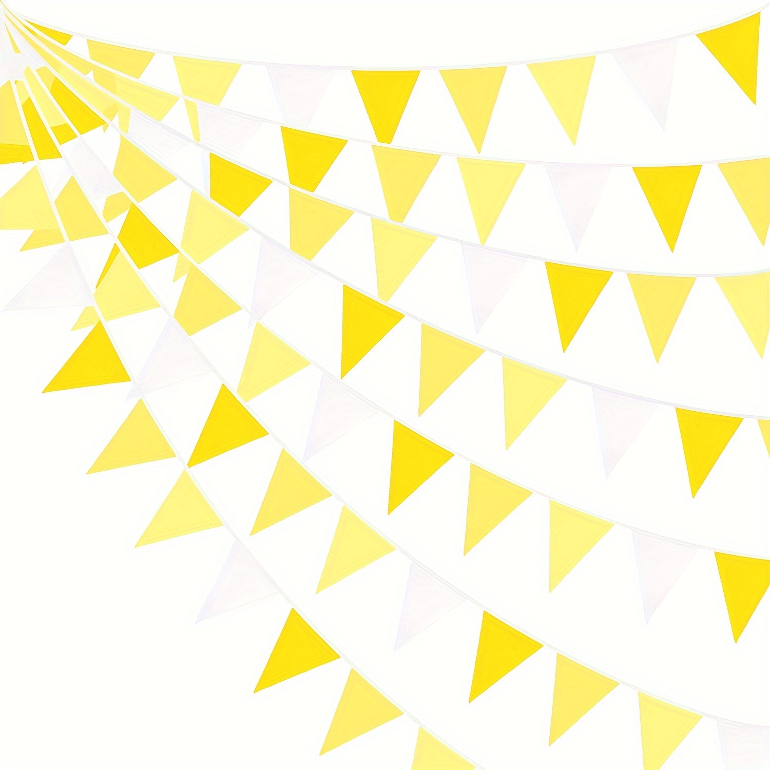 

32ft Yellow Party Decorations Yellow White Pennant Bunting Wreaths Sunflower Birthday Shower Anniversary Wedding Party Home Outdoor Garden Decorations