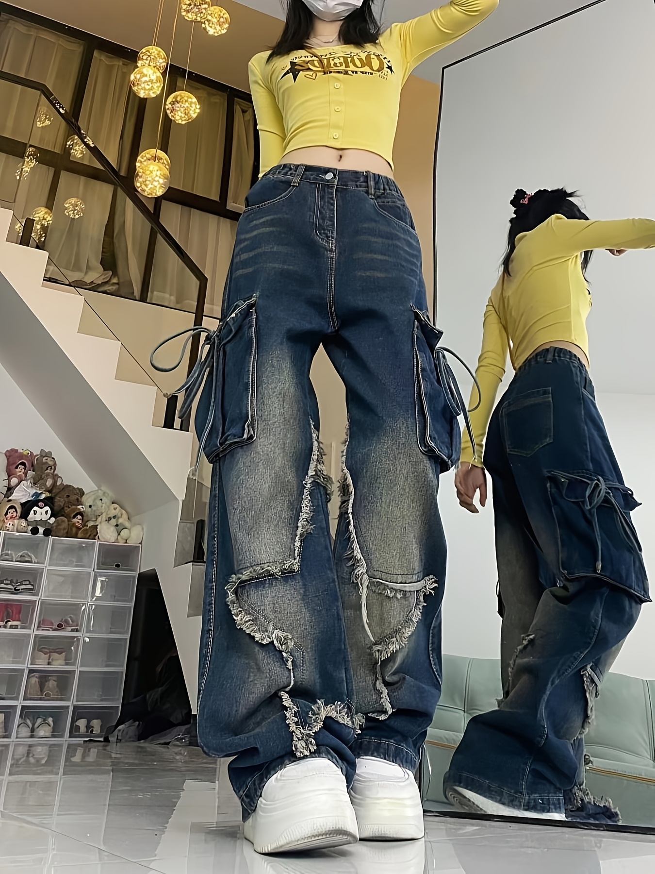 Aesthetic Baggy Ripped Jeans Baggy Ripped Jeans: High Waist Denim