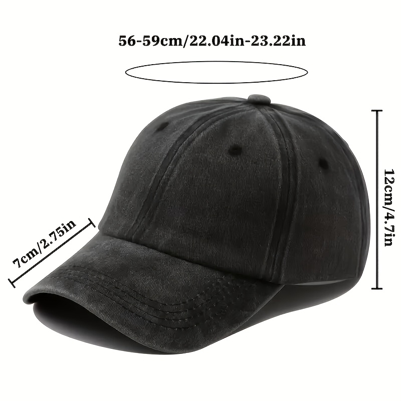 8pcs Retro Washed Baseball Cap Set, Adjustable Sun Hats