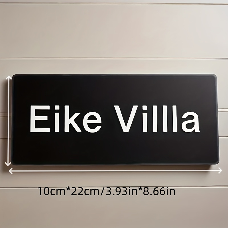 TEMU Custom Laser-engravable Double-layer Address Sign - Ized Text//numbers, Plastic Wall-mounted Number Plaque Suitable For Office, , Street Sign &
