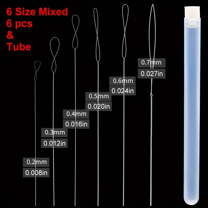 Image of 6pcs/set With Syringe Beads, Twisted Needles, Iron Material, Used For Diy Bead Stringing, Handmade Bracelets, Necklaces, Earrings Accessories, Making Tools, 0.2/0.3/0.4/0.5/0.6/0.7mm
