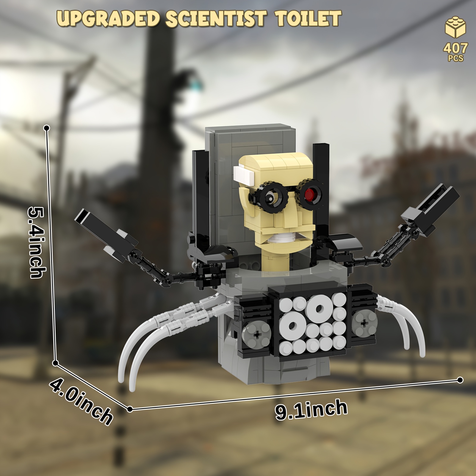 Toilet Robot Building Blocks, Poseable DIY Model Kit