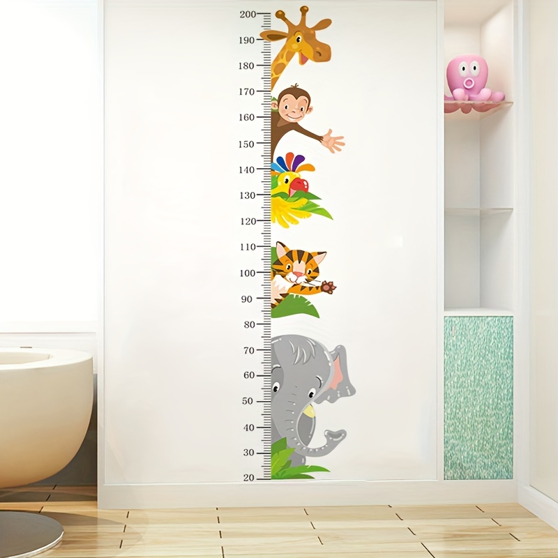 TEMU 2pcs/set Height Measure Pvc Wall Decal, Animals Height Growth Chart Mural, Self-adhesive Movable Wall Art Sticker, Height Ruler Wall Decor, For Bedroom, Living Room Decor, Home Decoration