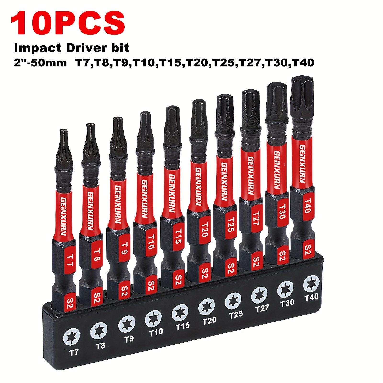 

10\20\21pcs Set 2"-50mm T7-t40 Hex Impact Screw Set With Base