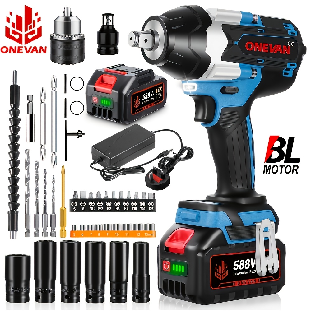 1800N.m Brushless Electric Wrench with 3-Speed Adjustable Settings