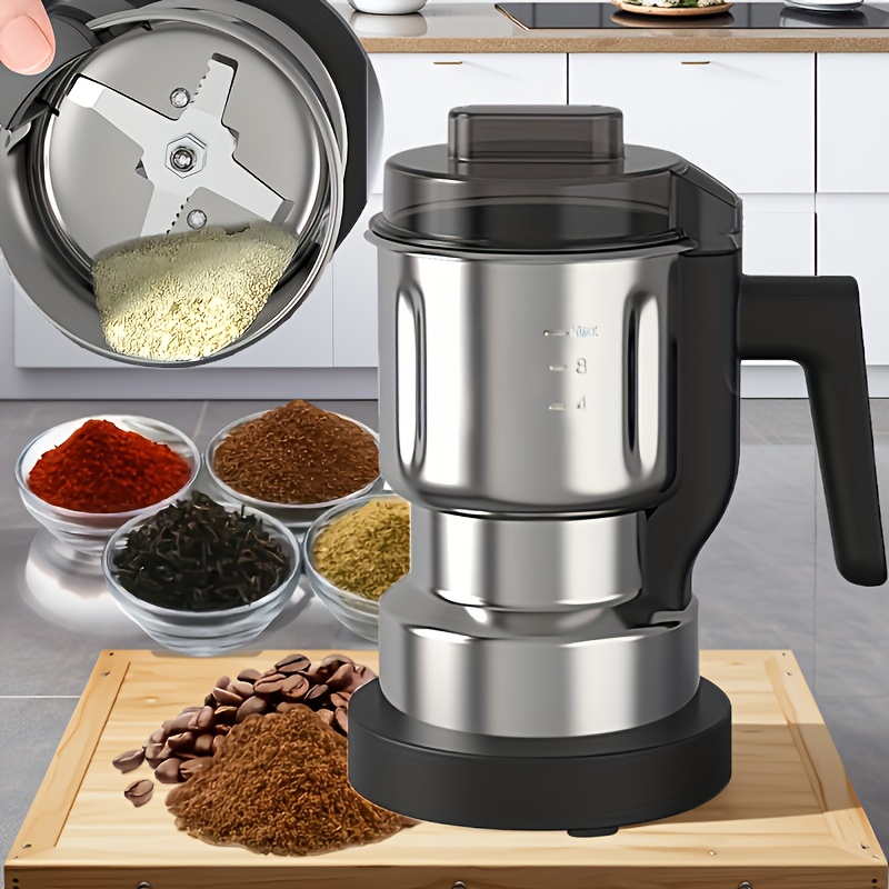 Electric Stainless Steel Coffee Grinder for Grinding Medicinal Herbs And Dry Beans, Suitable for Household Use, with a Large Capacity of 16.91oz/0.47 Quart, Also Ideal for Grain Flour And Seasoning