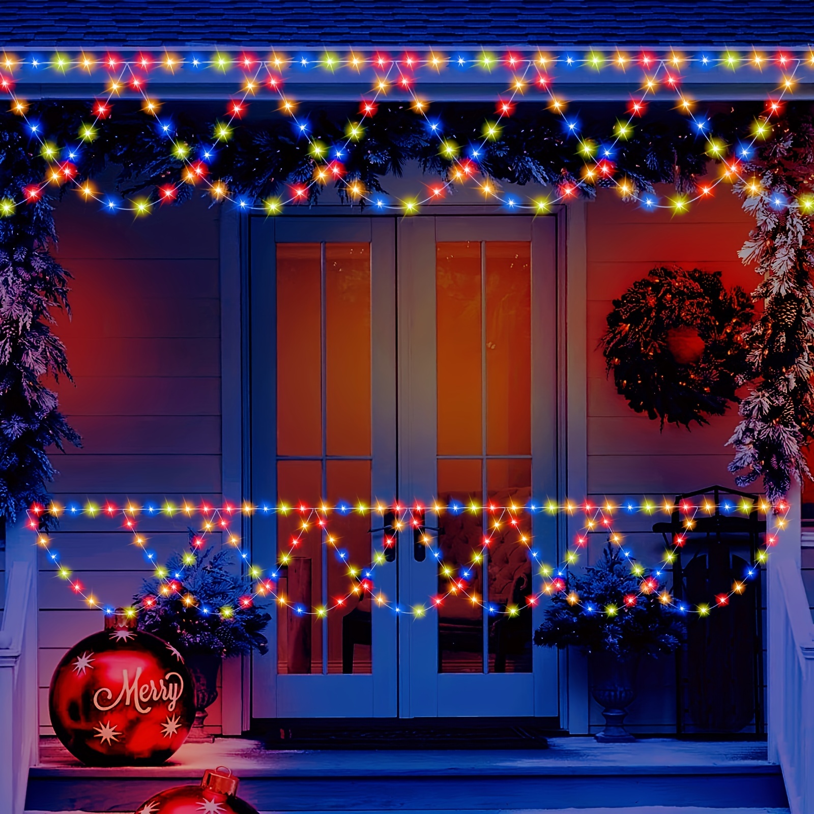 TEMU A String Of 138 Led Christmas Decorations, Featuring Sparkling Semi-circular Lights. Hanging Christmas Decorative String Lights Usb, With 8