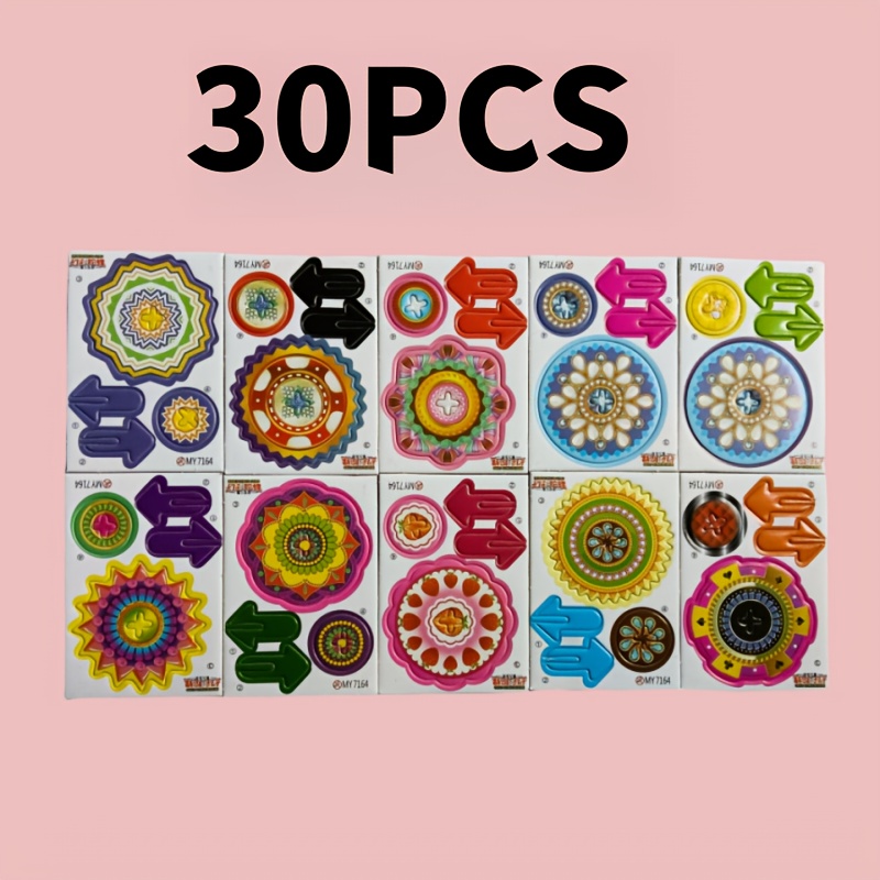 30pcs 3d Paper Spinning Top Puzzle, Creative Diy Assembly Puzzle For Kids, Children's Party Gift