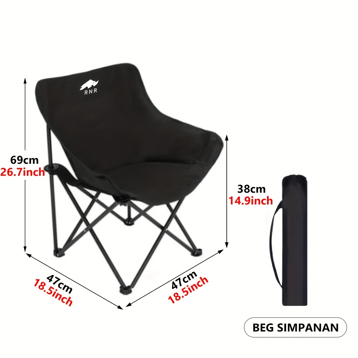 TEMU Outdoor Camping Folding Chair, As A Moon Chair
