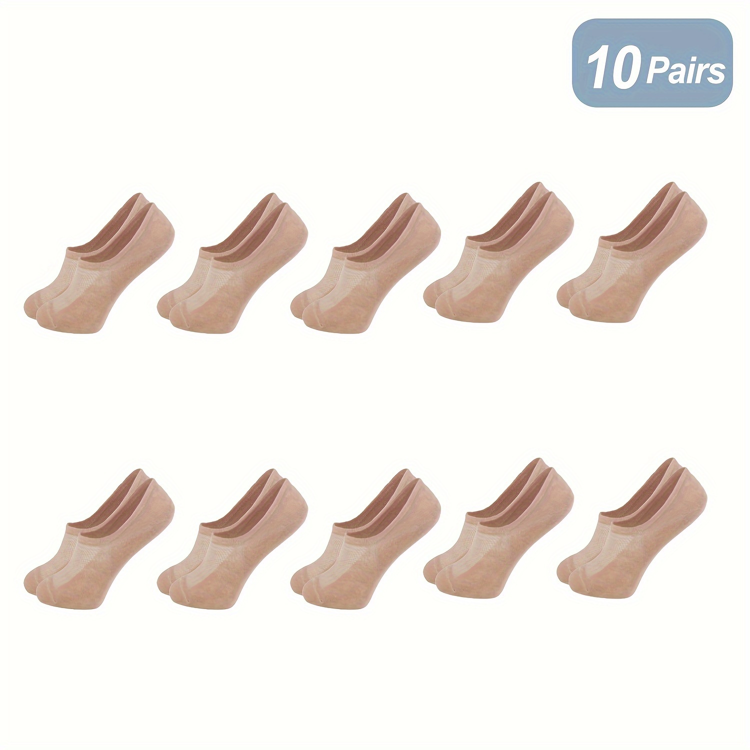 

10 Pairs Women's Breathable Mesh No-show Socks, Comfortable Low Cut Invisible Casual Socks