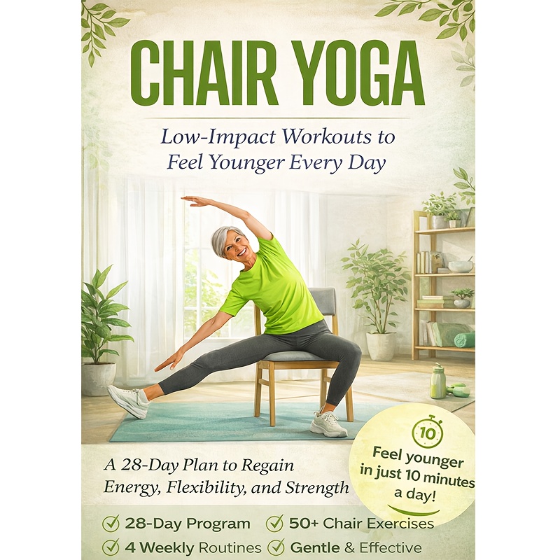 item picture chair yoga for       complete guide to feel 15   in just   exercise book for seniors over 60    