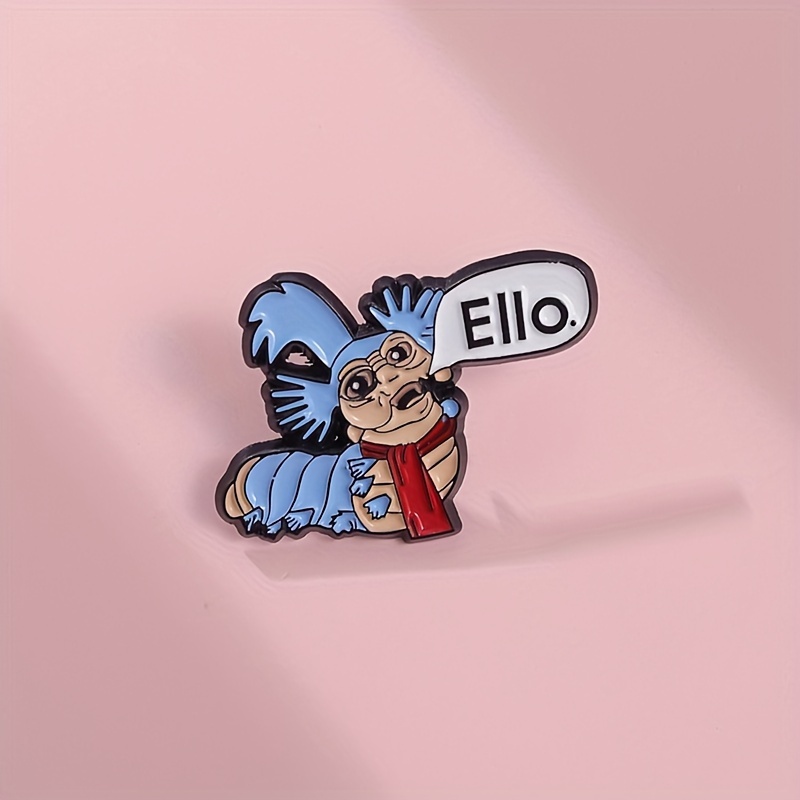 

1pc Cartoon Labyrinth Worm Enamel Pin Retro Nostalgia Film Inspired Brooch Compact Personality Backpack Hat Clothing Jean Lapel Badge Decor Creepy Jewelry Gift For Friends