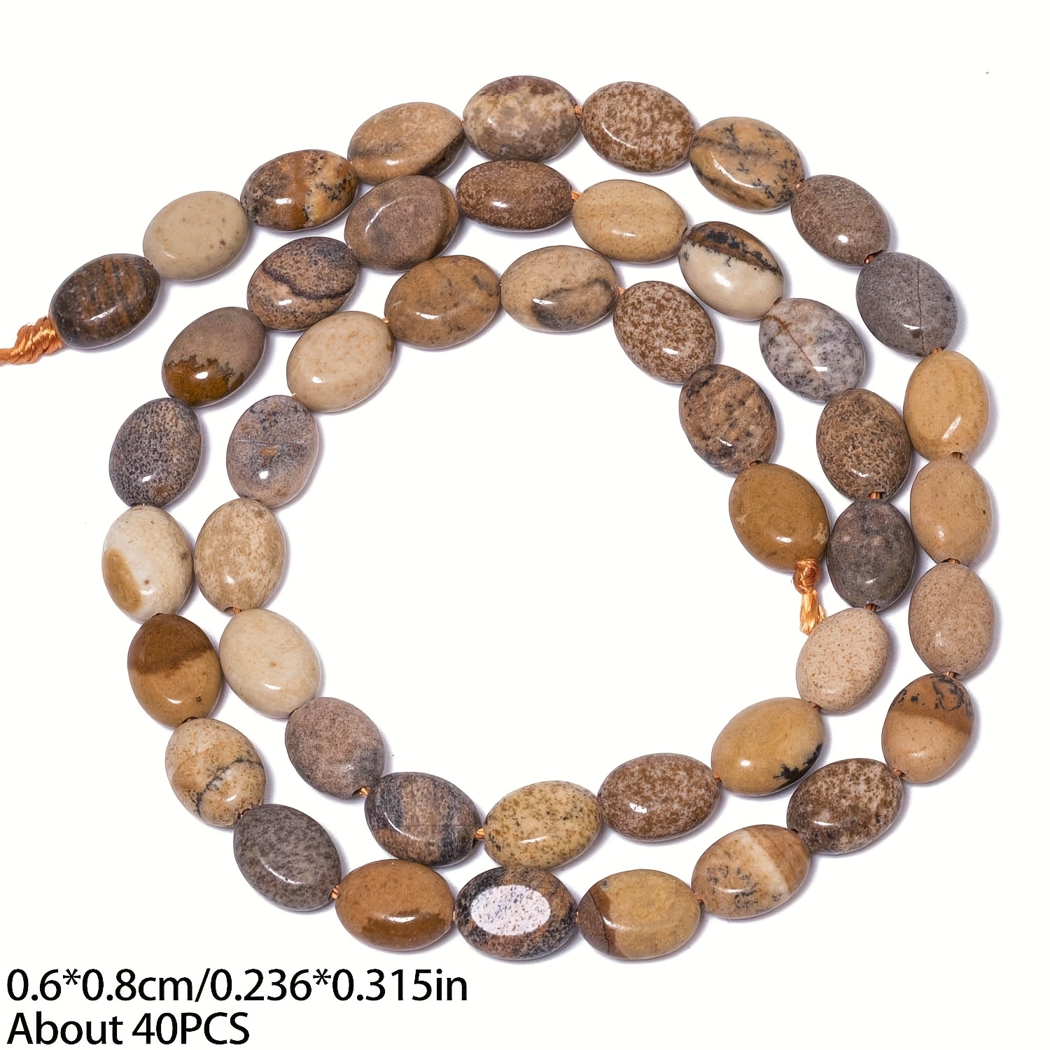 6x8mm Natural Egg Shape Stone Beads for DIY Jewelry Making