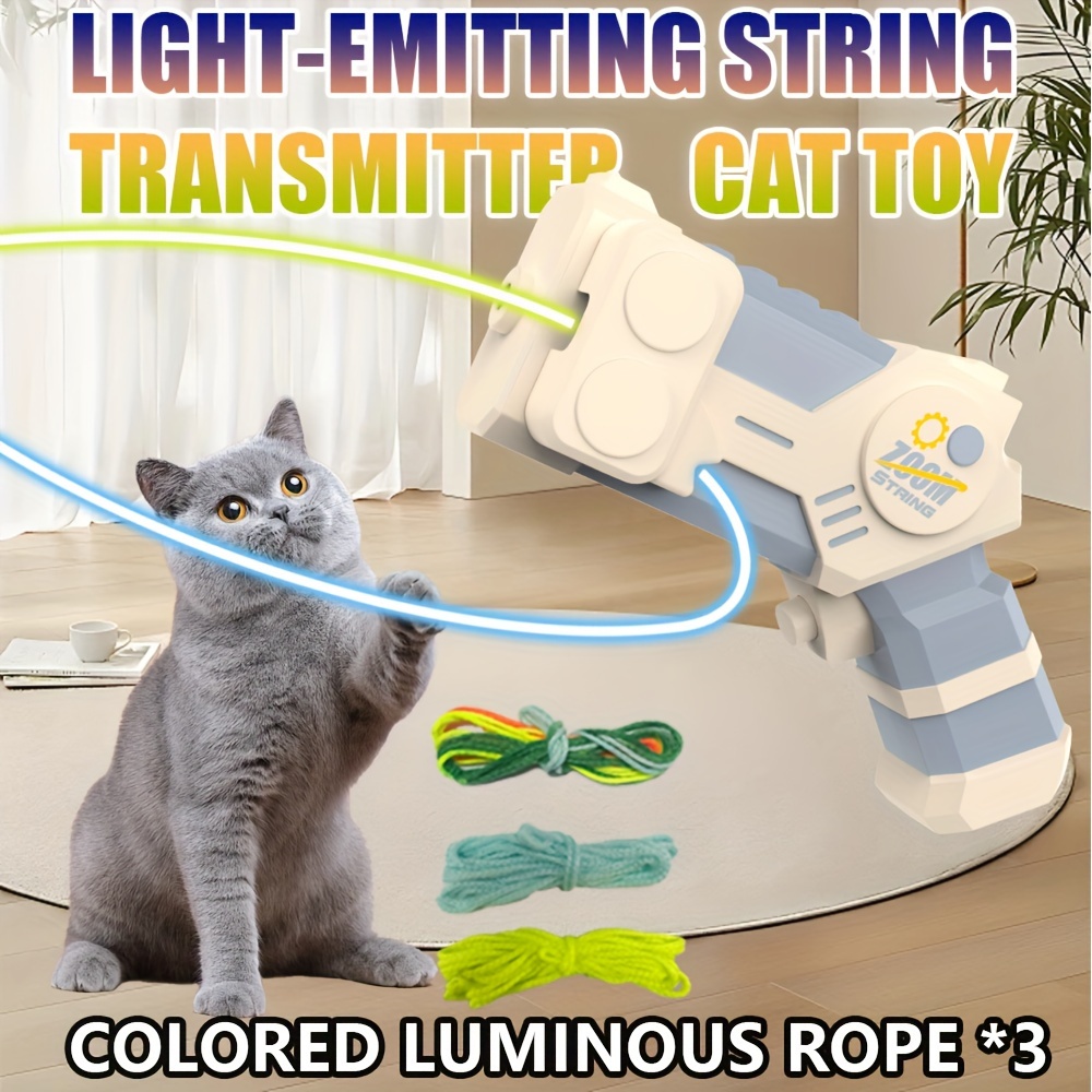 

Glow In The Dark Interactive Cat Toy Transmitter - Creative Glow Rope Transmitter, With 3 Glow Rope - Pet Gift - Adult Gift - Gift