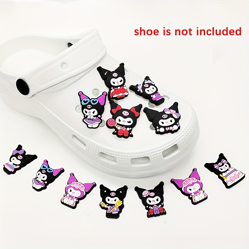 Kuromi Shoe Decoration Charms Pvc Cute Clog Pins Shoe - Temu