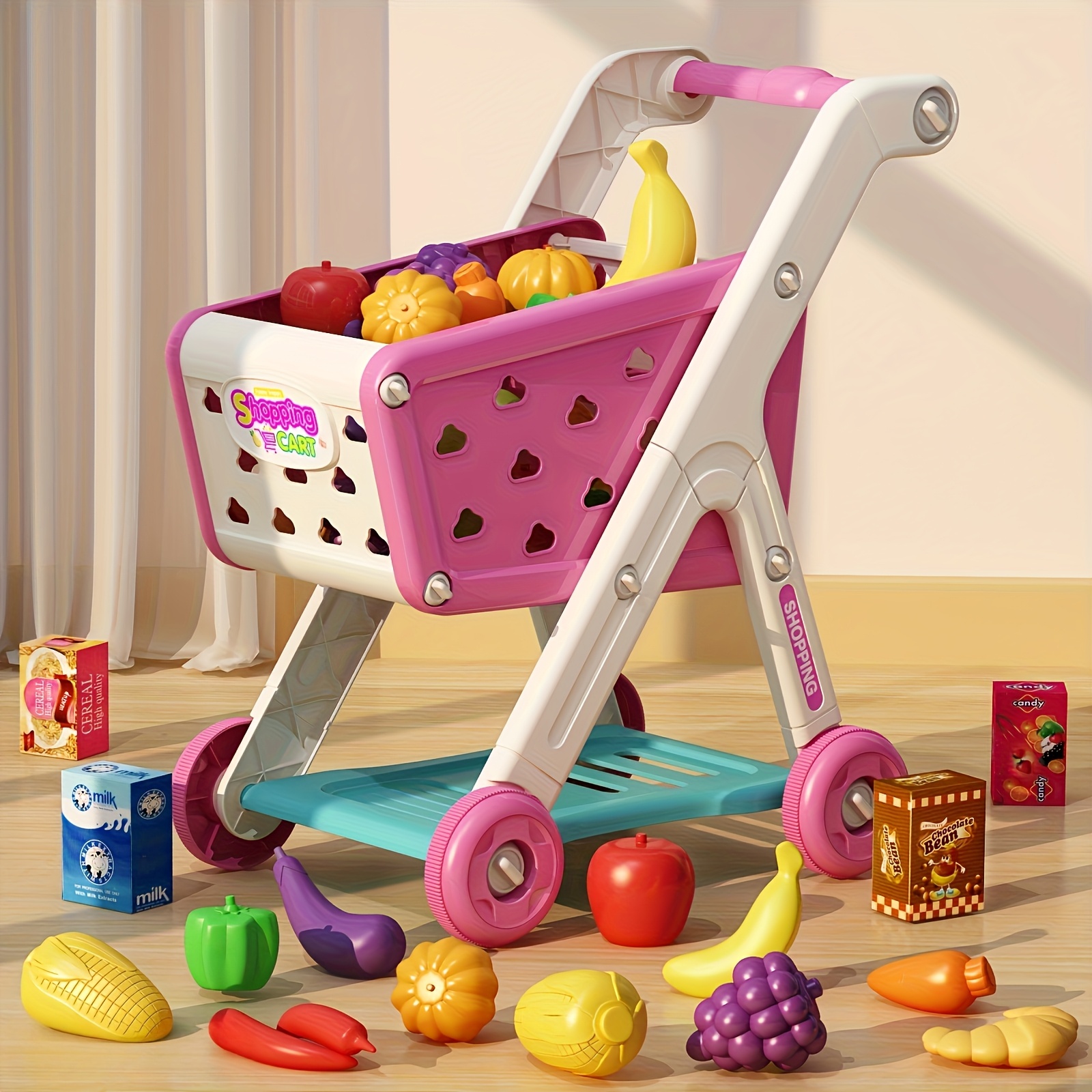 juego carrito compras 26 piezas juguete supermercado Temu El
