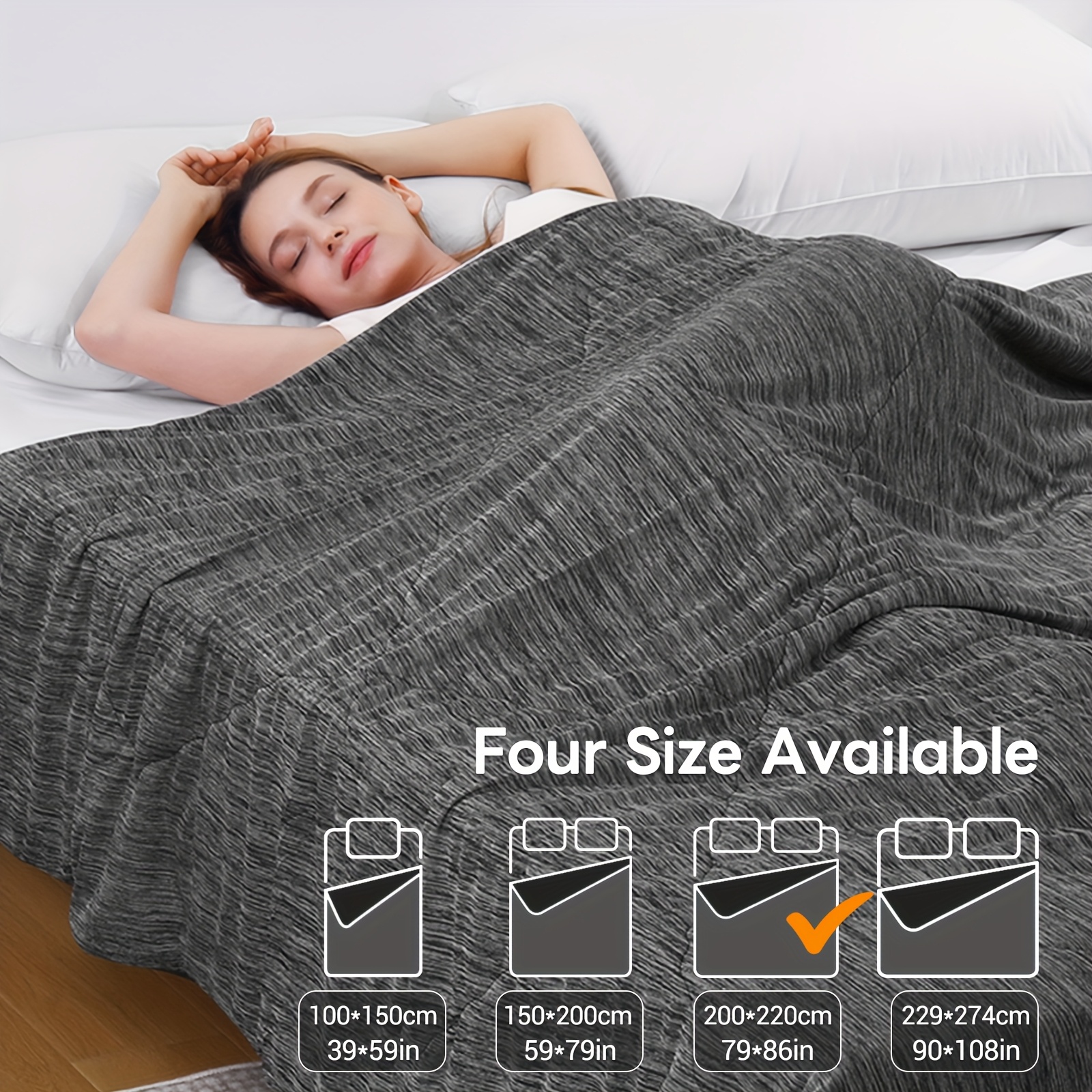 1pc Elegear Cooling Comforter Size, Cooling Quilt With Q-max > 0.45 Cooling Fiber, Cool Sleeping Summer Blanket For Night Sweats Hot Sleeper (100*150, 150*200, 200*220, 274*229)