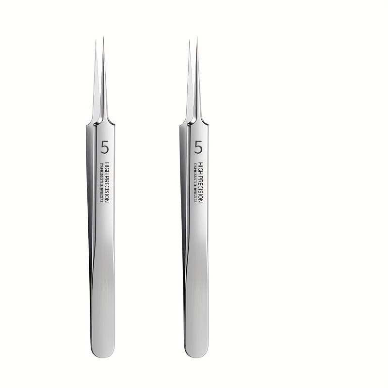 TEMU 2pcs Stainless Steel Set - Fragrance-free, Precision Tools For Face & Nose, Extraction Kit For Normal Light Beige