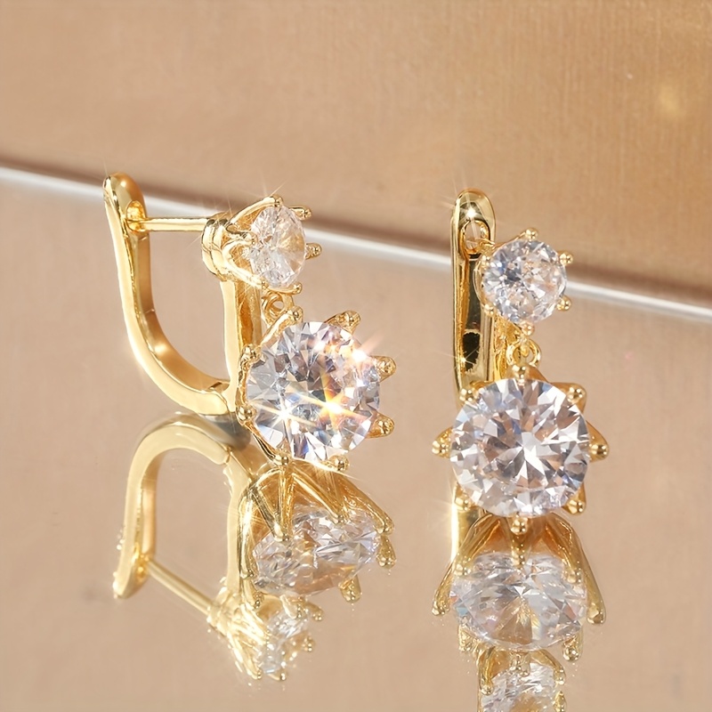 E-shop Exquisite und einfache eingelegte synthetische Zirkonia-Anhänger-Ohrringe, Damen Schmuck geeignet für Urlaubsreisen, Geschenke für Familie und