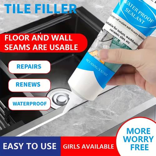 3 57oz waterproof tile grout sink floor filler for kitchen and bathroom caulking easy handling strong tile refill agent white