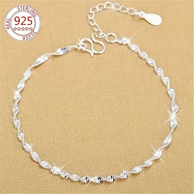 

1 925 Sterling Silvery Design Chain Bracelet - , Elegant, A Holiday Gift For Girls, Perfect Accessory For Any