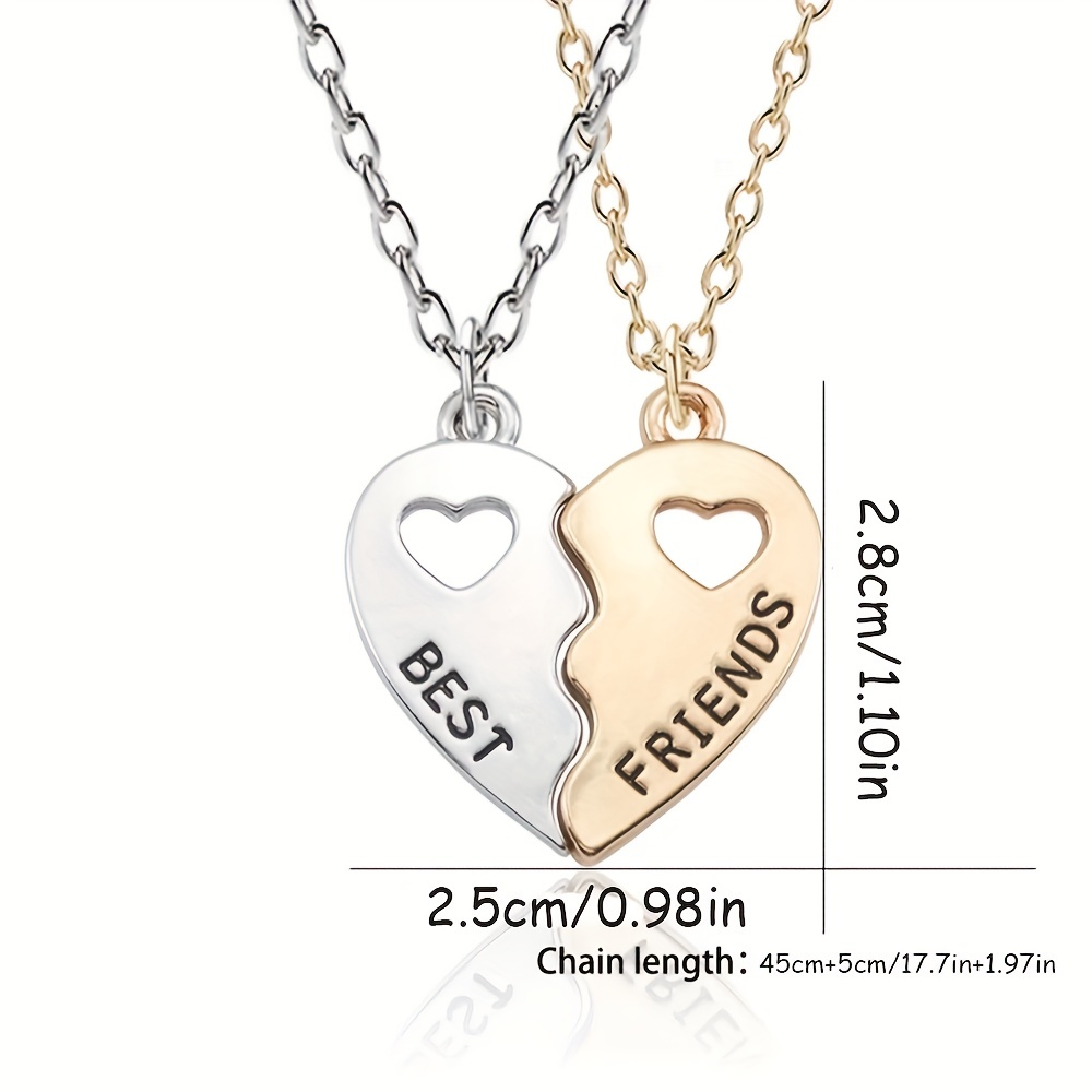 2pcs/set, collier   de cœur,   pour meilleures   pour femmes,   émaillés en   parties