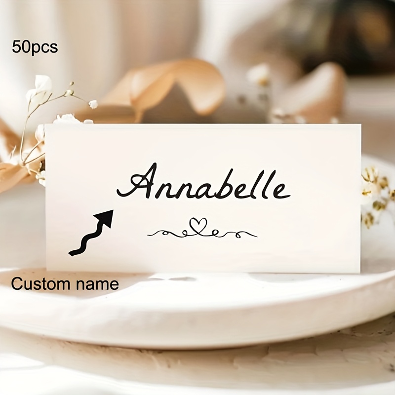 TEMU Elegant Wedding Cards Custom Folded Cards Folded Wedding Seating Names Minimalist Table Settings Events Dinner Tent Cards