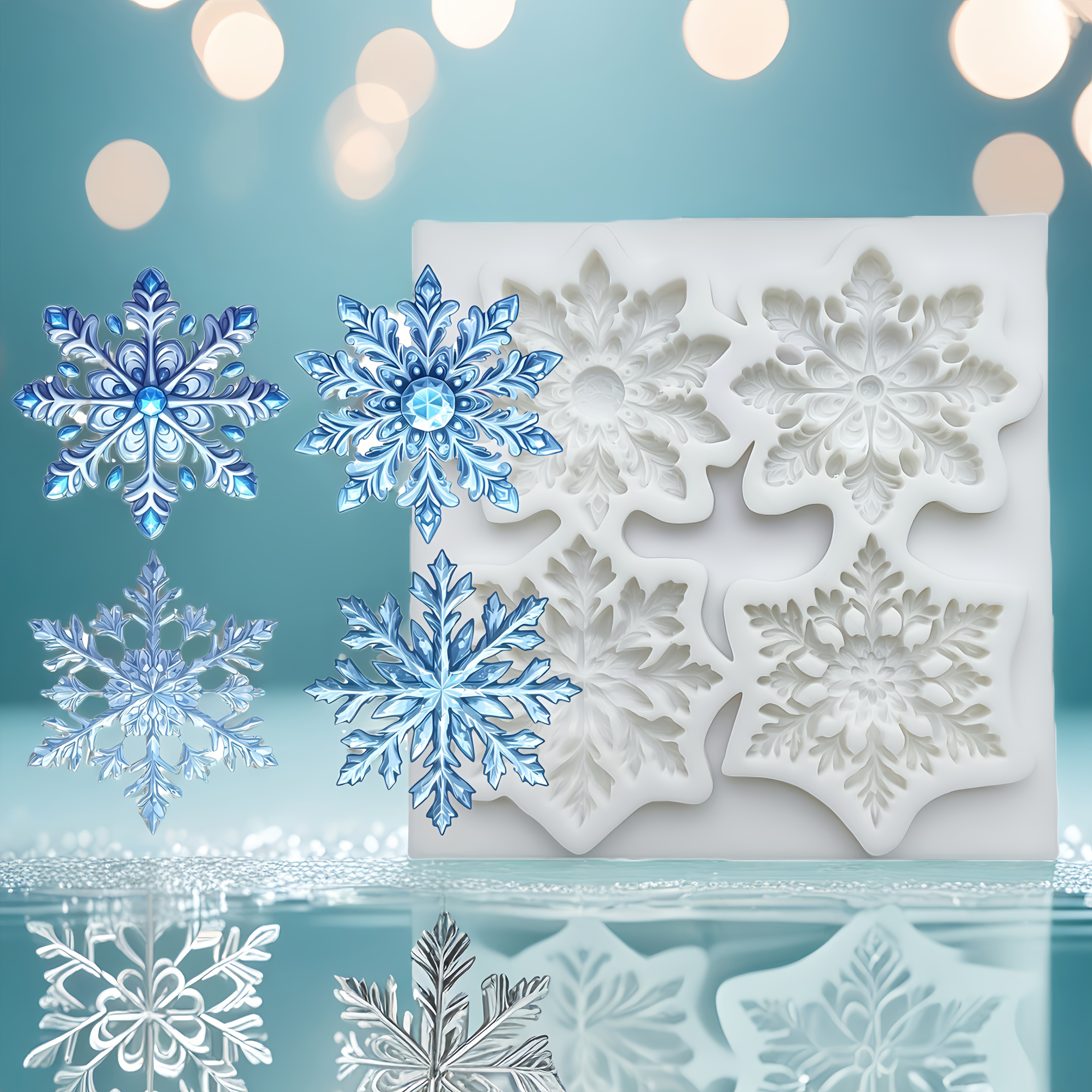 1pc, New Snowflake Shaped Baking Mold, Chocolate Dropper Mold, Cake Decoration Accessories, Cake Mold