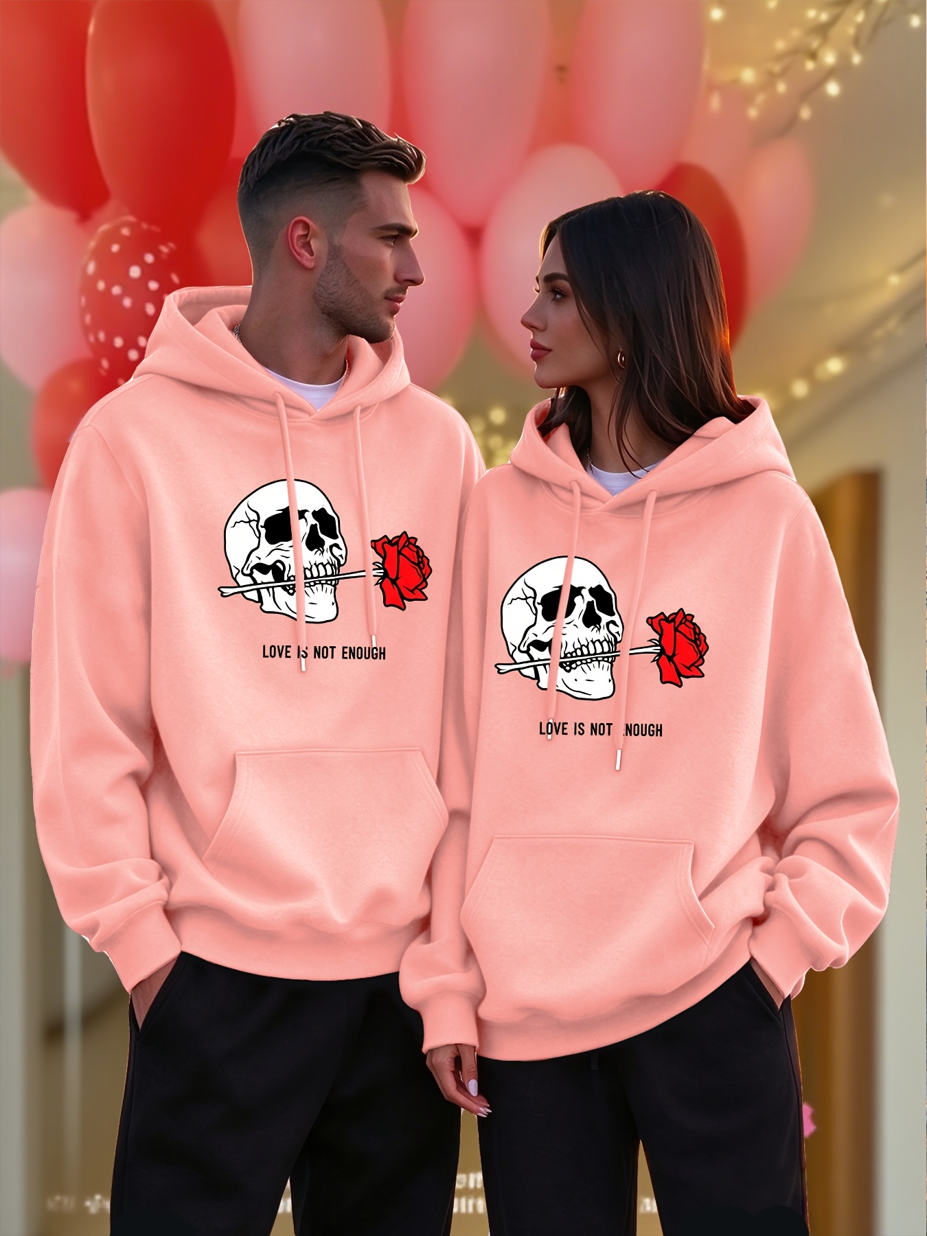 Matching Hoodie Set Couples 2pcs Printed
