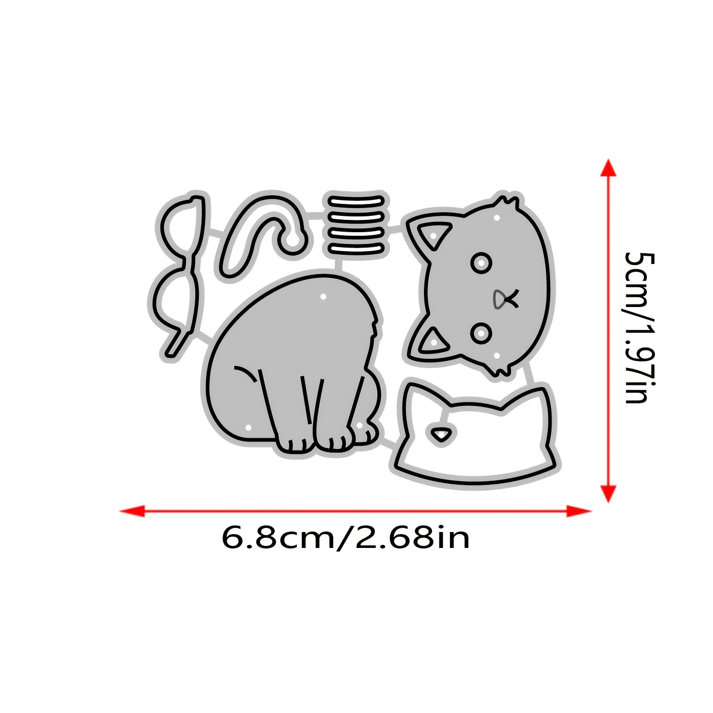 TEMU 1pc Metal Cutting Die Little White Cat Scrapbook Paper Craft Knife Mould Blade Punch Stencils Dies