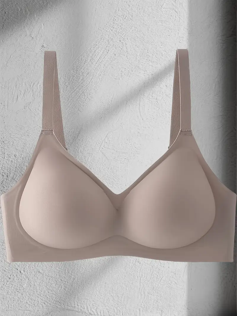 3pcs womens wireless push up bras set seamless t shirt style with palm support medium lift non removable pads soft nylon spandex blend thin straps black beige ideal for daily wear special occasions Product details 7