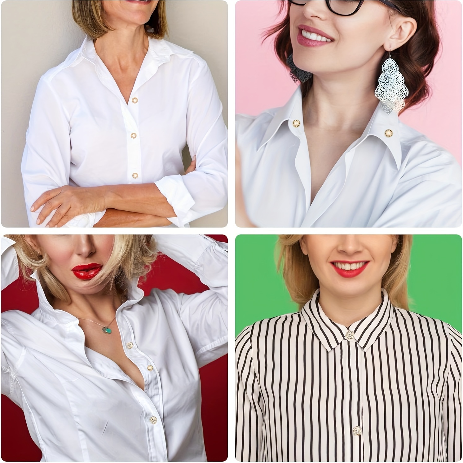 40pcs random assorted imitation pearl   womens seamless button pins   button pins cover brooches cute enamel lapel pins for shirts denim jackets dresses sweaters decoration Product details 3