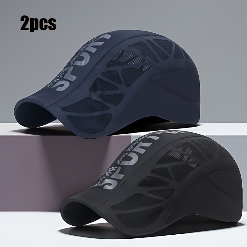 TEMU 2 Gorras de béisbol unisex transpirables con diseño de , malla transpirable, gorro de lengua de para exteriores, gorra de golf, sombrero