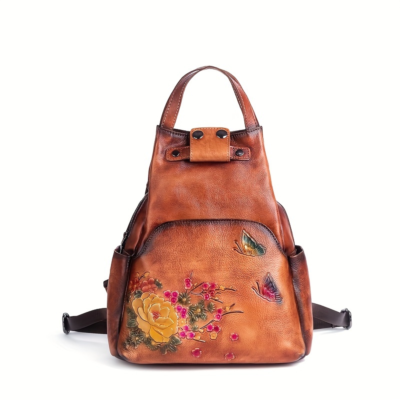 

Vintage Women's Backpack Wallet, Fashionable Top-layer Cowhide Backpack Convertible One-shoulder Handbag, Travel Bag, Canvas Backpack, Women's Bag, Waterproof